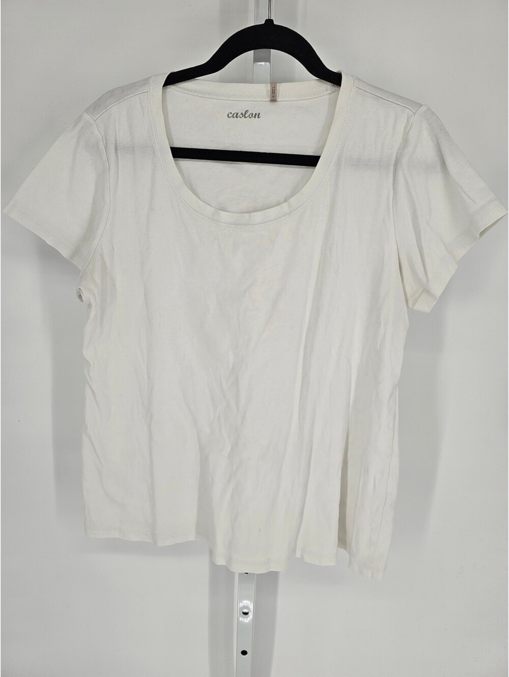 Caslon Women's White Crewneck Semi-Sheer Short Sleeve T-Shirt Size 1X